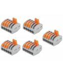 WAGO lasklem 5 draads, voor 230 volt, 5 stuks