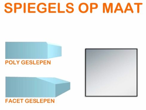 Spiegel op maat 4 mm vierkant (Poly geslepen)