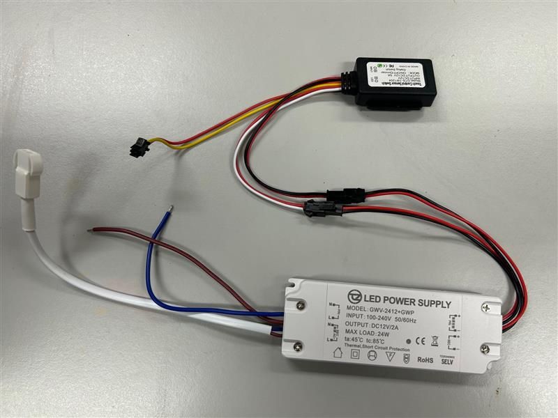 12v 2A 24 watt LED driver touch sensor - schakelaar – 100-230 volt output - Model: GWV-2412+GWP