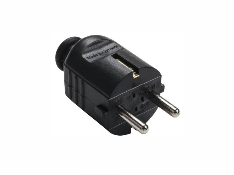 Stekker geaard zwart -