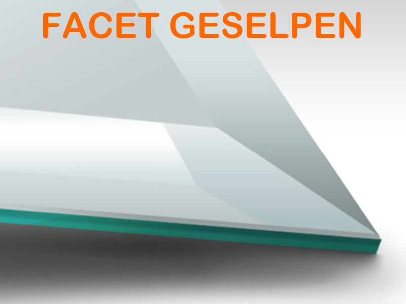 Spiegel op maat 4 mm vierkant (Facet geslepen) -
