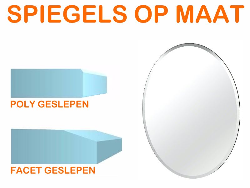 Spiegel op maat 6 mm ovaal (Facet geslepen) -