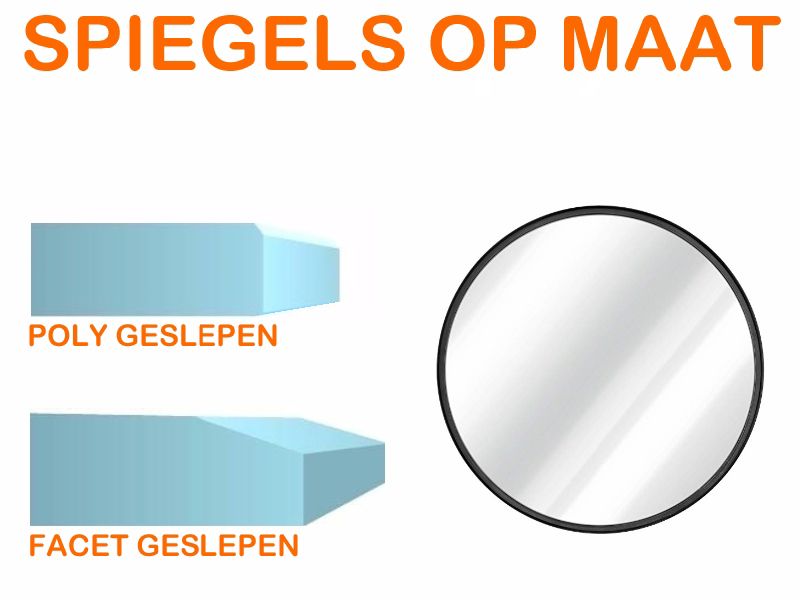 Spiegel op maat 6 mm rond (Facet geslepen) -