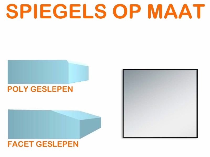 Spiegel op maat 6 mm vierkant (Facet geslepen) -