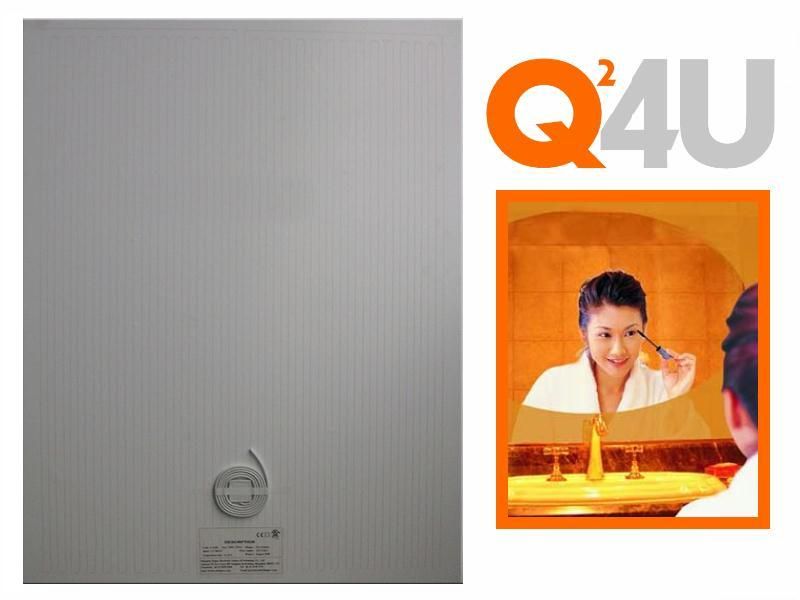 Badkamer spiegelverwarming Rechthoek 400 x 500  12 volt -